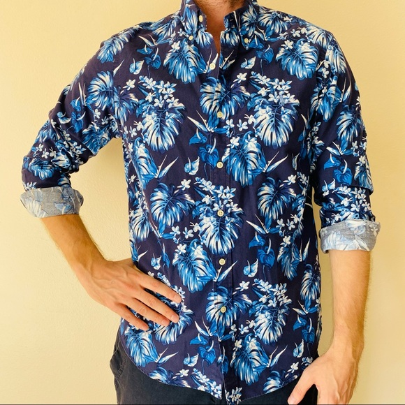 Ralph Lauren Other - Ralph Lauren blue floral print button down Hawaiian shirt